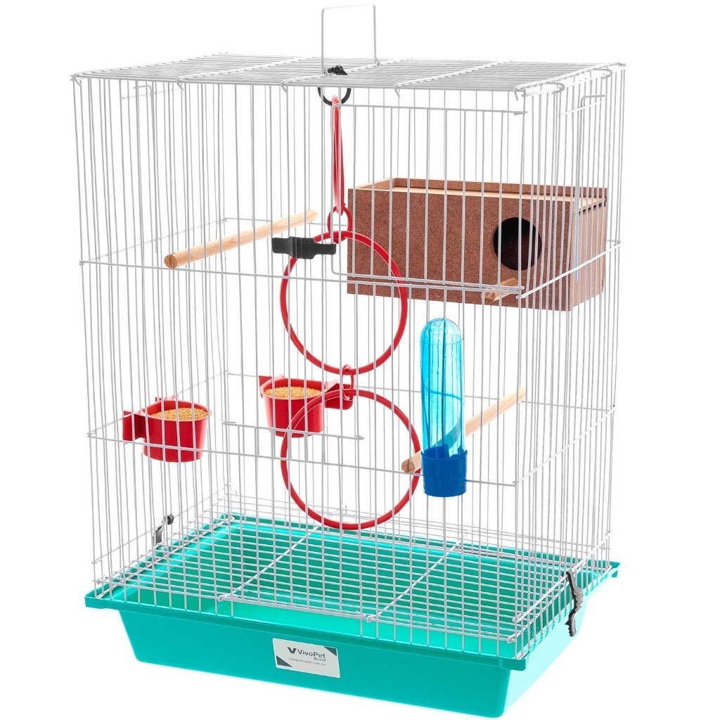 Gaiola Viveiro Para Calopsita Ring Neck + Ninho e Acessórios Vivopet