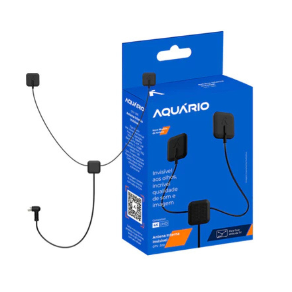 Antena Interna Invisível DTV-300 Aquario