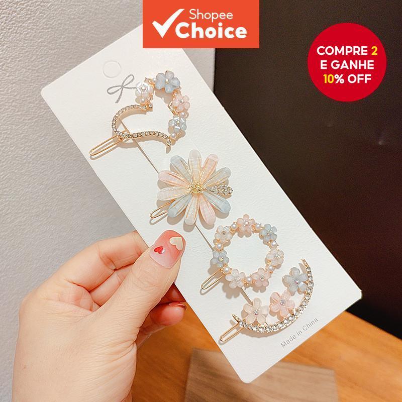 Conjunto De Grampo De Cabelo De Pérola Vintage Com Strass – Clipes Elegantes Para Ocasiões em Oferta na Shopee