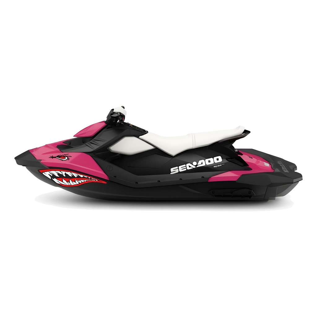 2 Adesivo Jet Ski Face Shark Boca Tubarão Personalizado
