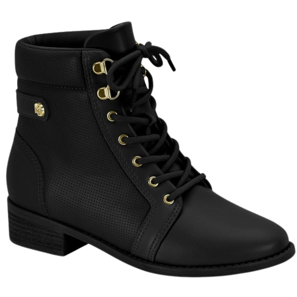 Bota Cortuno Feminino Cano Curto Modare Salto Baixo 7057.227.27033 Preto N°37