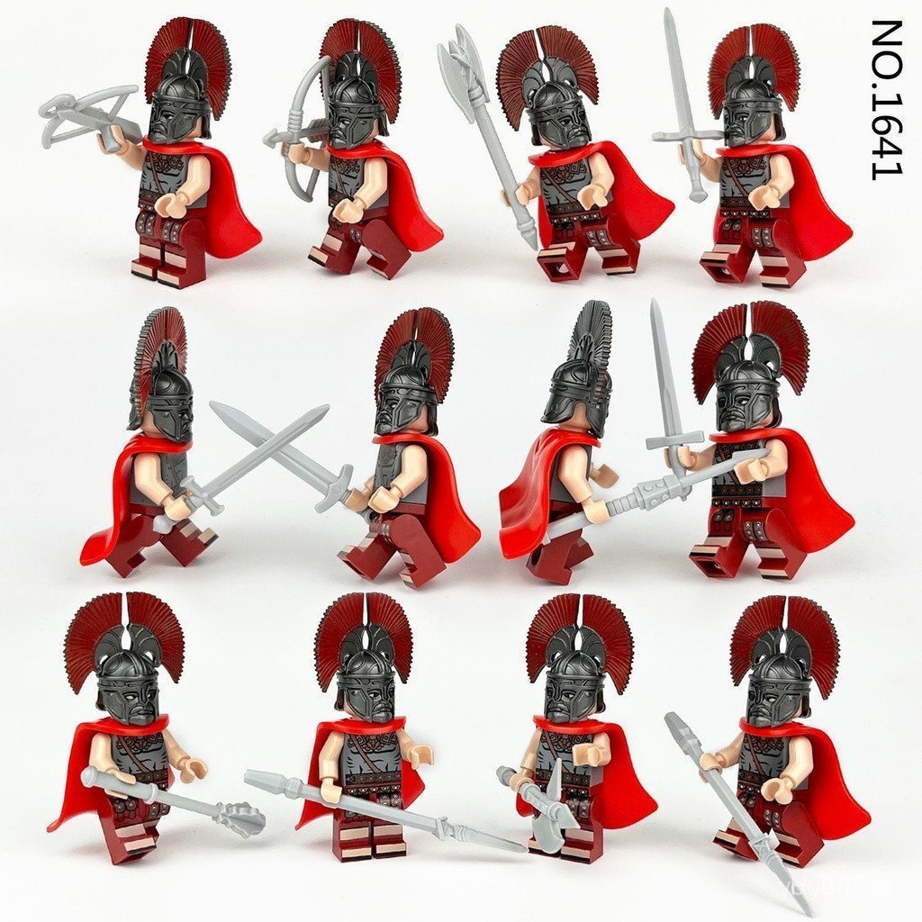 Blocos de Construção Compatíveis com Lego, Castelo, Roma Antiga Medieval, Guerreiros Espartanos, Minifiguras, Transporte