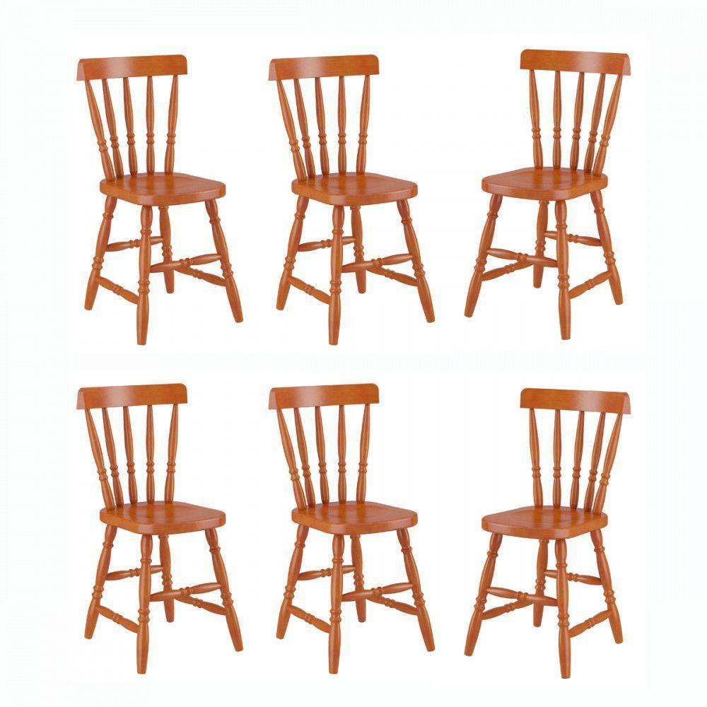 Conjunto 6 Cadeiras Madeira Eucalipto Mel Piratini Mel em Oferta na Shopee