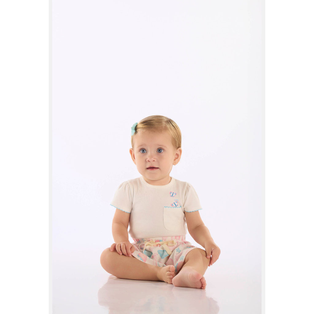 Conjunto Body Saia Bebê Suedine Up Baby