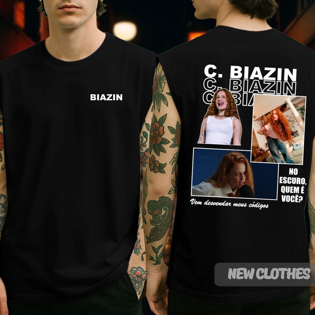 Camiseta Regata Oversized Carol Biazin No Escuro Quem É Você? Album Cantora Pop Códigos em Oferta na Shopee