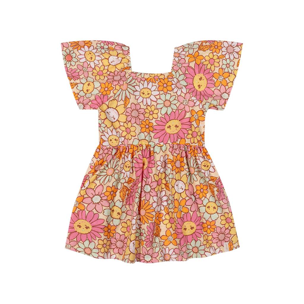 Detalhes do Vestido Infantil Menina Floral Alegre Elian Amarelo