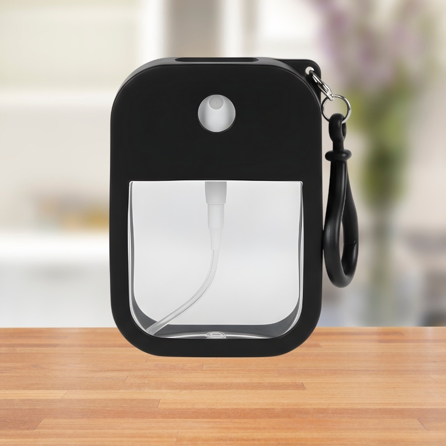 Frasco Spray Portátil Macaron Cartão com Capa de Silicone e Gancho - 38ml - Preto - 1 unidade - Rizzo · foto 2