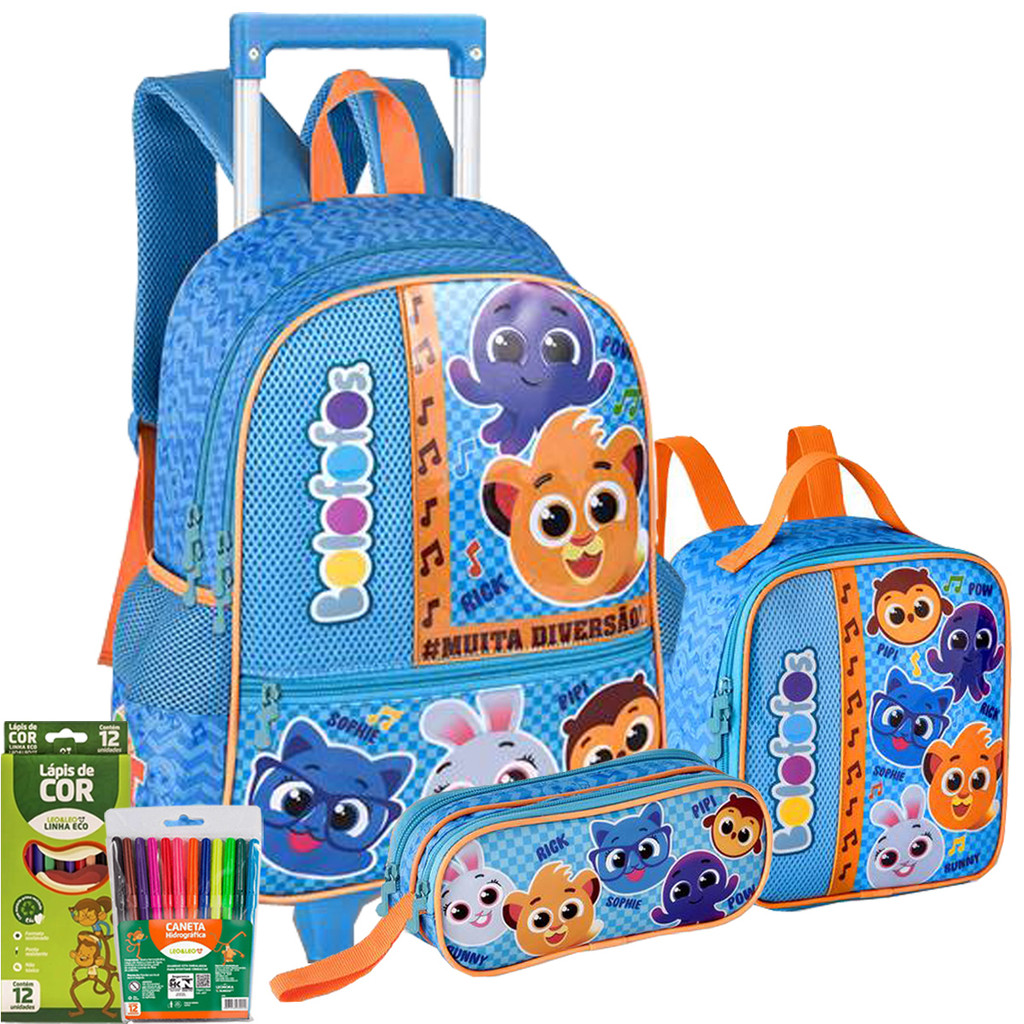 Kit Mochila Escolar Infantil Youtubers Bolofofos Lançamento