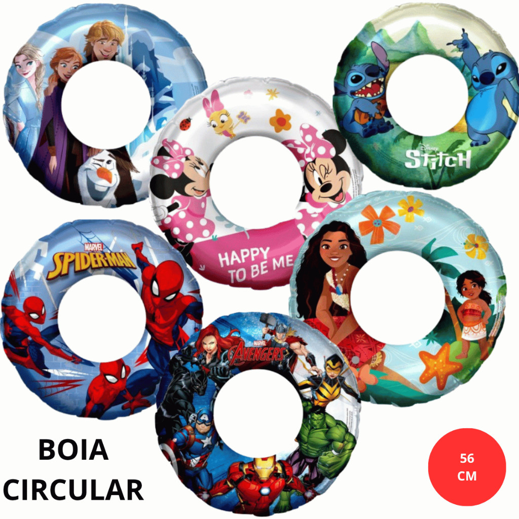 Boia Circular Inflável Stitch Redonda 56cm Piscina Praia Verao Cor Boia Stitich Colorida em Oferta na Shopee