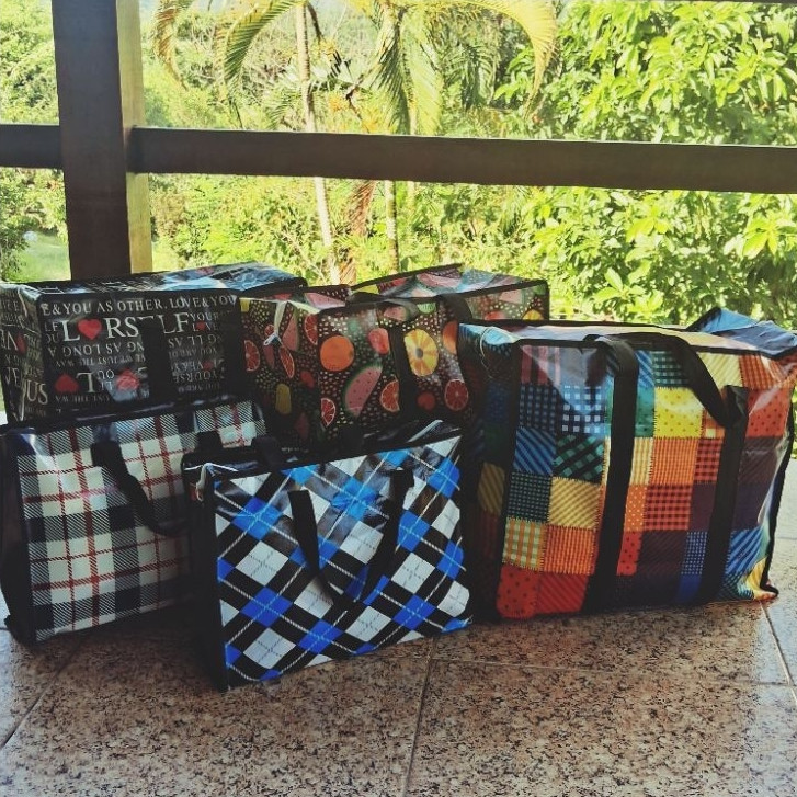 Bolsa Sacolão Impermeável com Zíper – Grande para Viagens, Compras e Organização