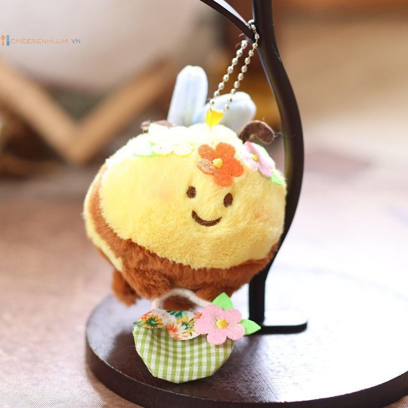 Cs 1 Peça Kawaii Bonito Cesta De Flores Pequena Abelha Boneca Brinquedo De Pelúcia Chaveiro Pingente Mochila Das Criança