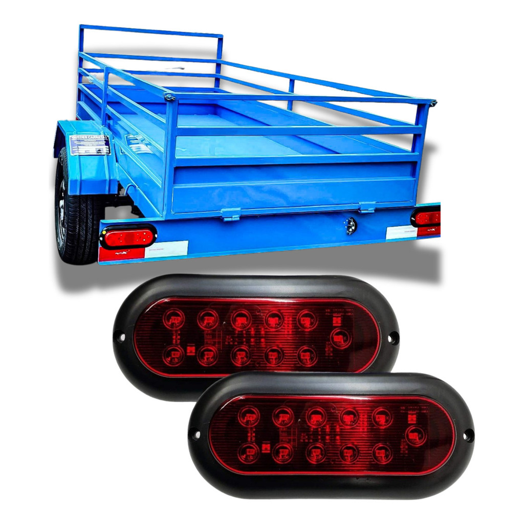 Par Lanterna Vermelha 12v 24v Carreta, Carretinha, Reboque, em Oferta na Shopee