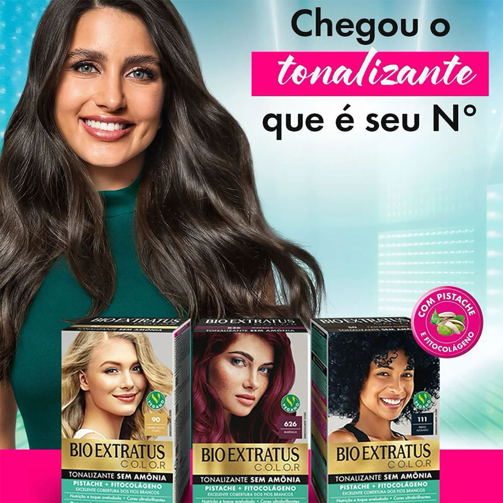 Detalhes do Tonalizante Sem amônia Bio Extratus Color Louro Escuro 60