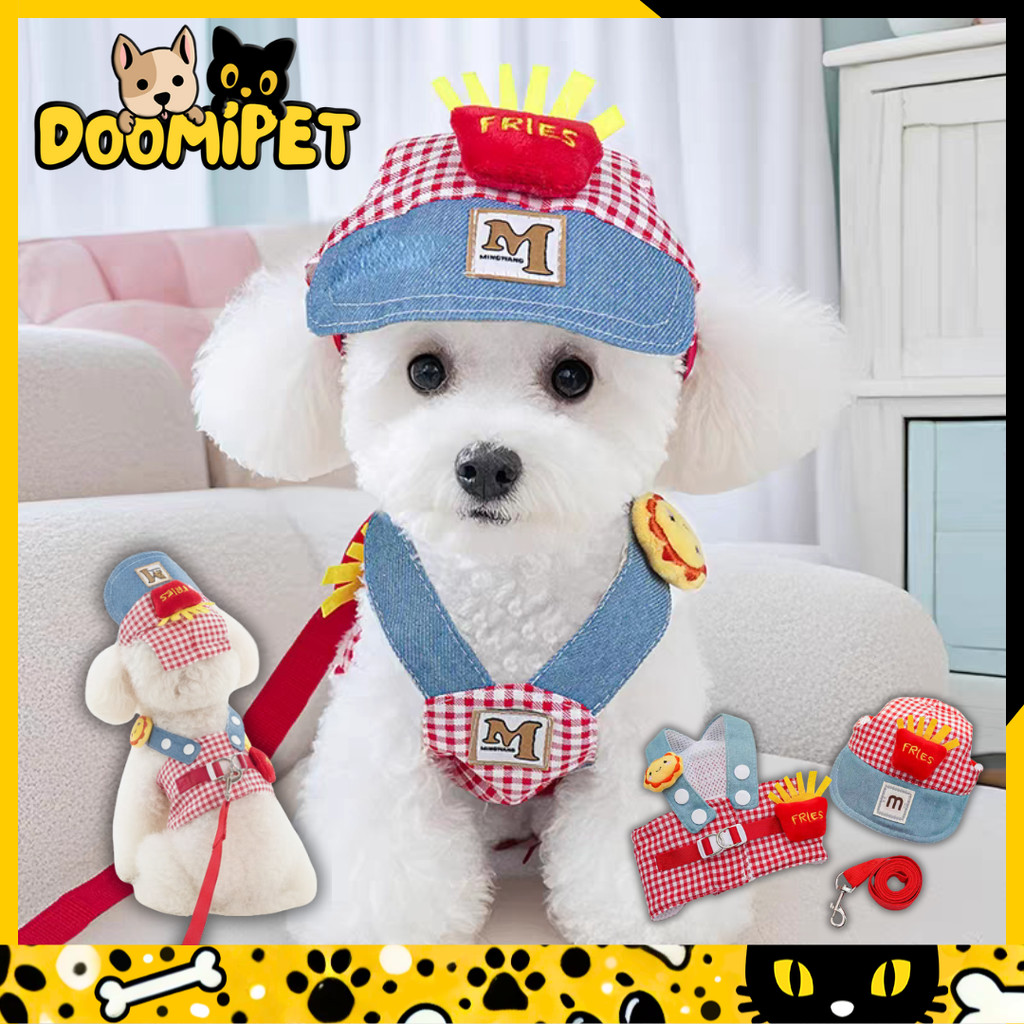 Kit 3 em 1 Peitoral + Guia + Chapéu para pet vermelho em Oferta na Shopee