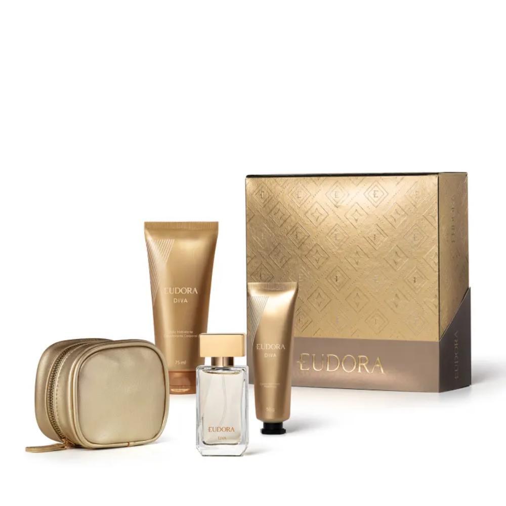 ESTOJO EUDORA DIVA (DEO COL + HIDRATANTE + CREME PARA MÃOS + PORTA JOIA)
