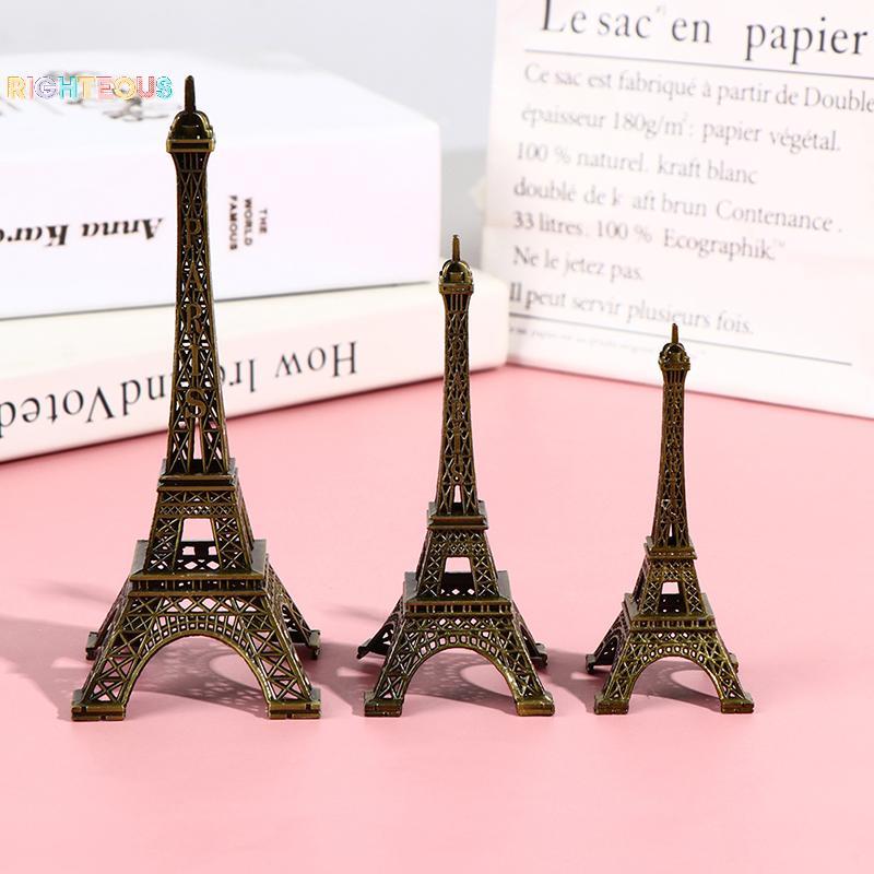 Rightrous Retro Paris Torre Eiffel Modelo Mesa De Casa Bronze Metal Estátua Estatueta Decoração Nova