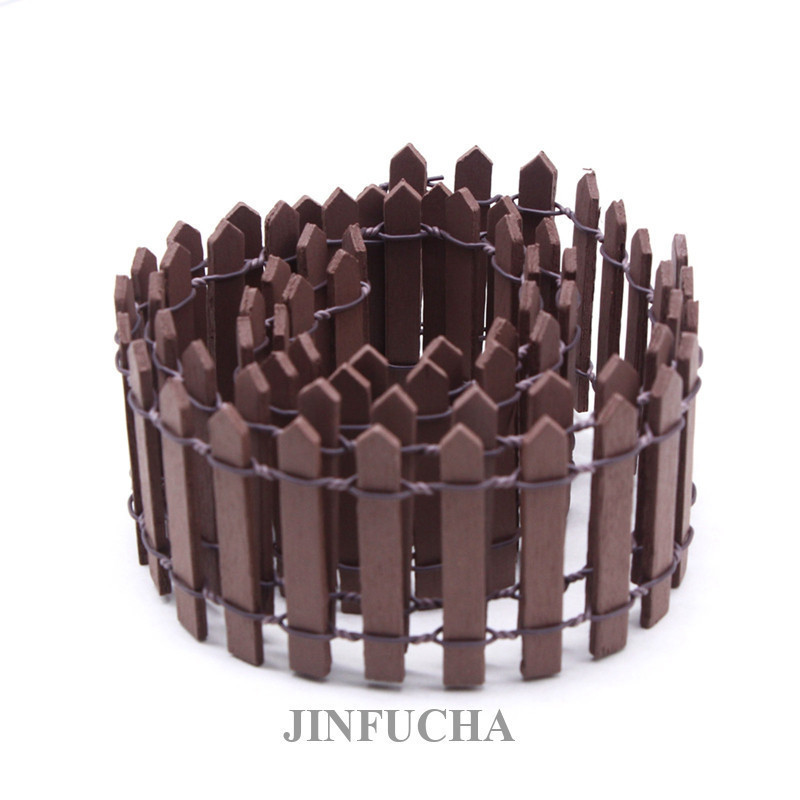 Jinfucha Cerca De Madeira Em Miniatura Marrom Decorativo Mini Jardim Para Decoração De 90 X 5 Cm