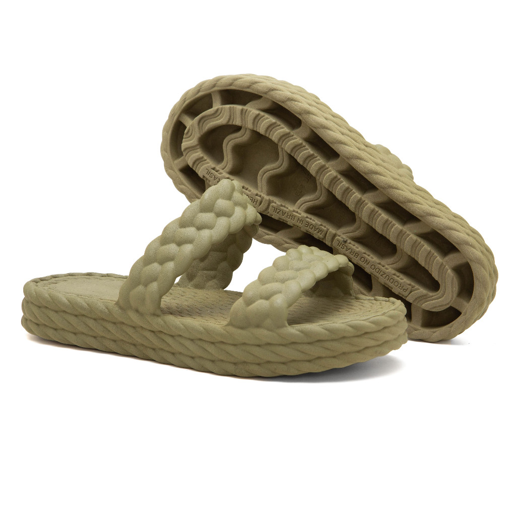 Sandália Papete Feminina Laís Flatform – Tiras Trançadas, Leve, Antiderrapante e Confortável Envio imediato