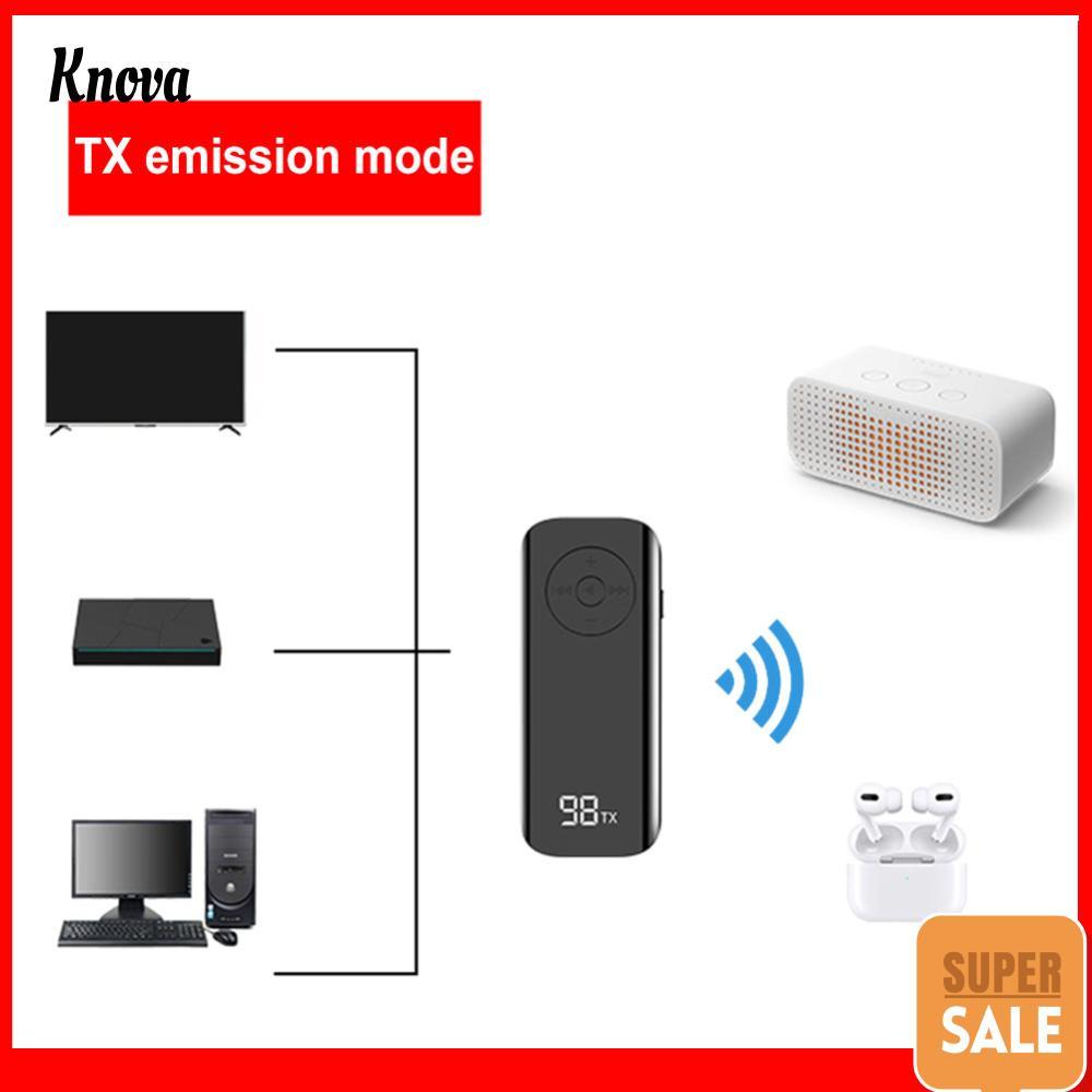 Receptor De Áudio Compatível Com Bluetooth 5.3 Jack , Adaptador AUX De 3.5mm Display De Bateria LED Para Carro , Fone De