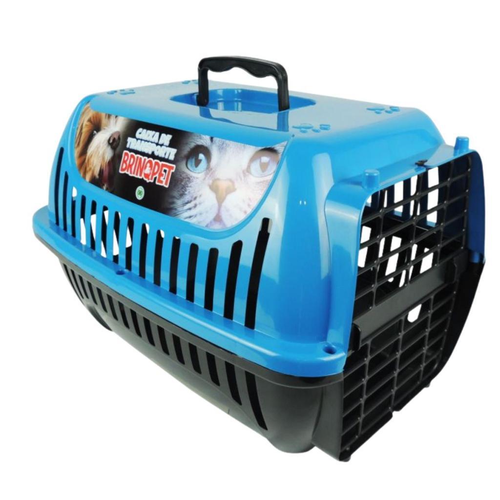 Caixa de Transporte Brinqpet Nº 3 Azul para Cães e Gatos em Oferta na Shopee