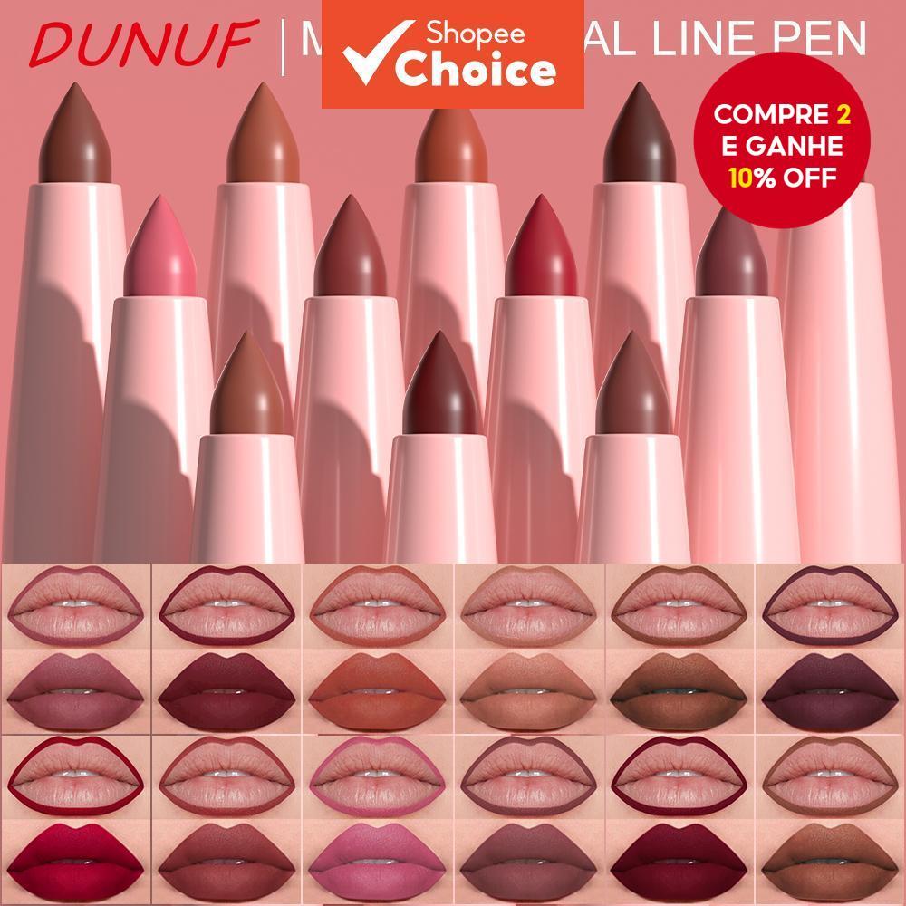 Conjunto De Delineador Labial Fosco DUNUF 6cs-Lápis De Longa Duração , À Prova De Manchas E D'água Para Todos Os Tipos D