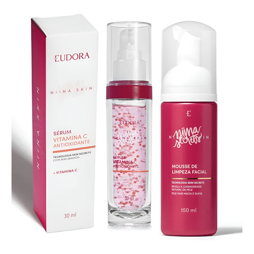 Kit Skincare Mousse + Serum Vit C  Niina Secrets Skin Eudora