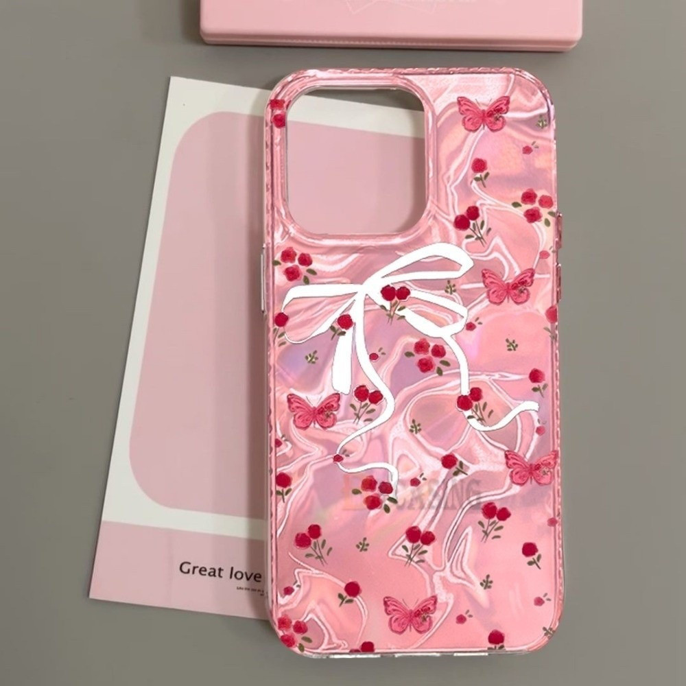 Laço rosa Capa Capinha Para iPhone 17 Pro Max 17Air 16 15 13 11 14 12 11 Xs XR Anti-impacto em Oferta na Shopee