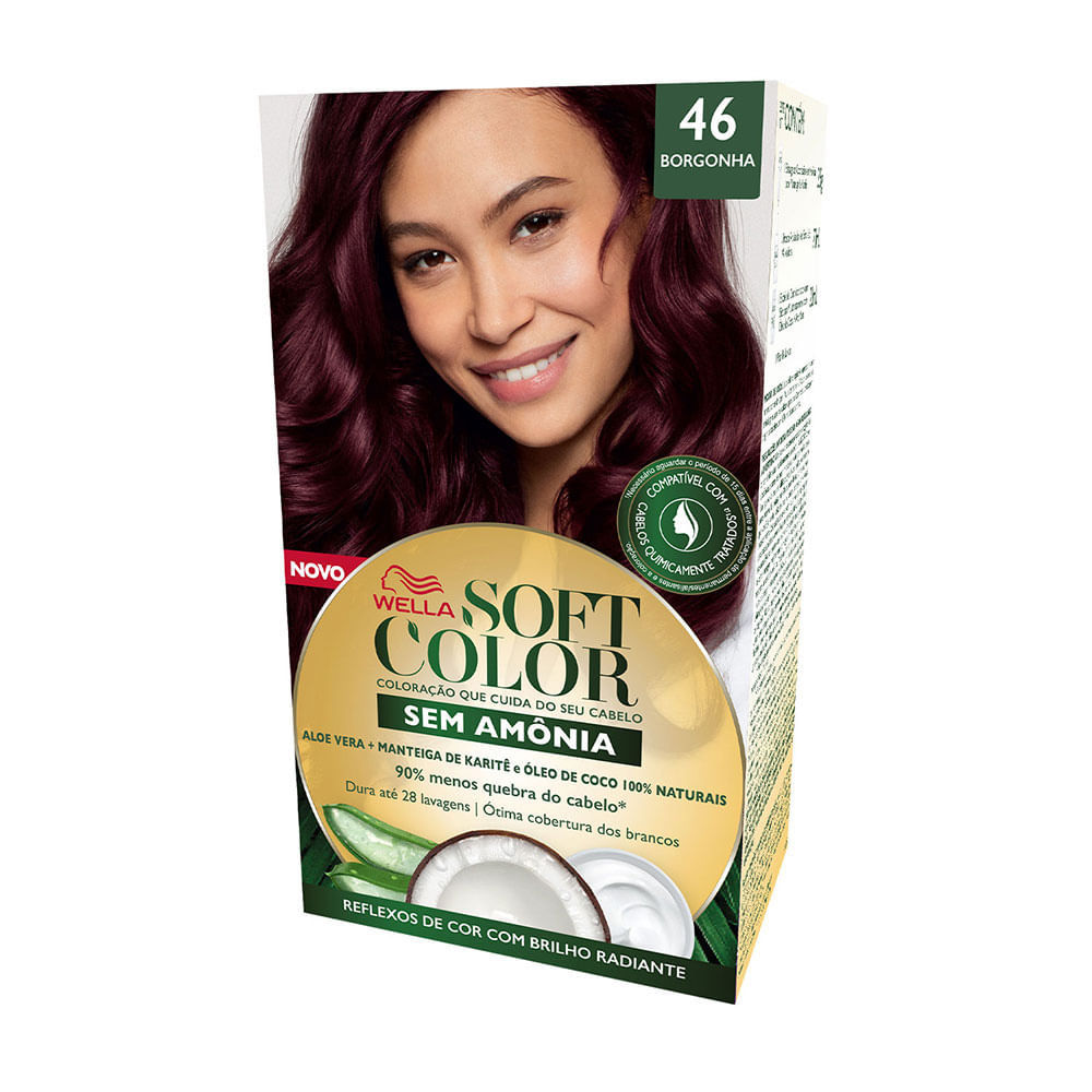 Detalhes do Tintura Soft Color Sem Amônia Borgonha 46 Kit