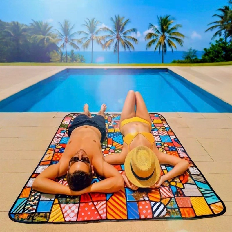 Tapete de Lazer Impermeável 1,50 x 1,40m – Praia, Piscina e Atividades Externas Ar Livre
