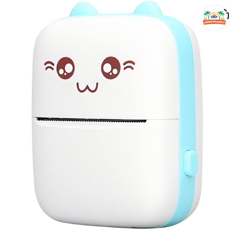 Mini impressora térmica portátil: para impressão de fotos e desenhos animados sem fio Android e iOS+5 Rolo Papel