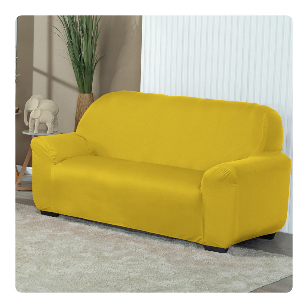 Capa De Sofá Lisa Avulsa 3 Lugares Malha Gel Super Macia