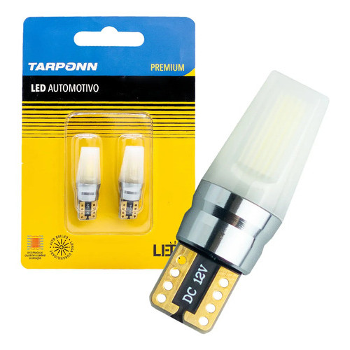 Par Lâmpada Led T10 Canbus Premium 12v 6000k Tarponn T10 Branco