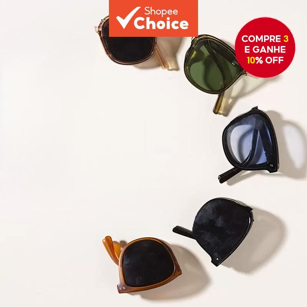 Óculos de Sol Dobráveis com Proteção UV Unissex Moda de Rua Óculos Portáteis