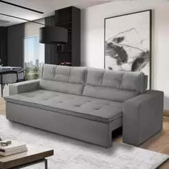 Sofá Retrátil e Reclinável 3 lugares com Molas 2,00m Vegas Suede Adonai Estofados