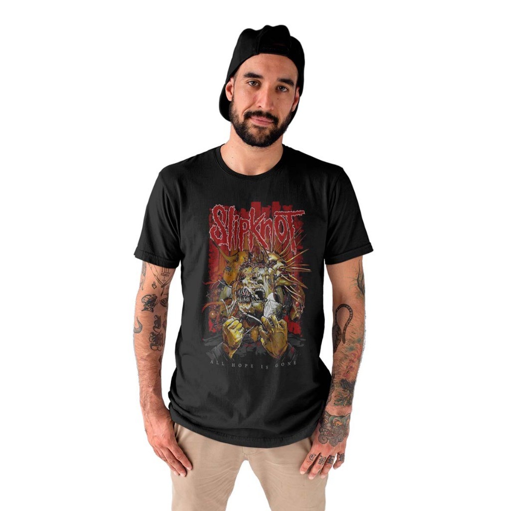 Camiseta Rock Punk Slipknot All Hope is Gone Slipknot Algodão Premium Unissex