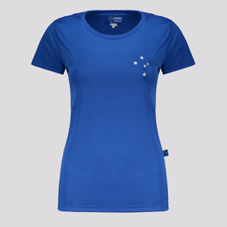 Camisa Cruzeiro Basic Feminina Azul em Oferta na Shopee