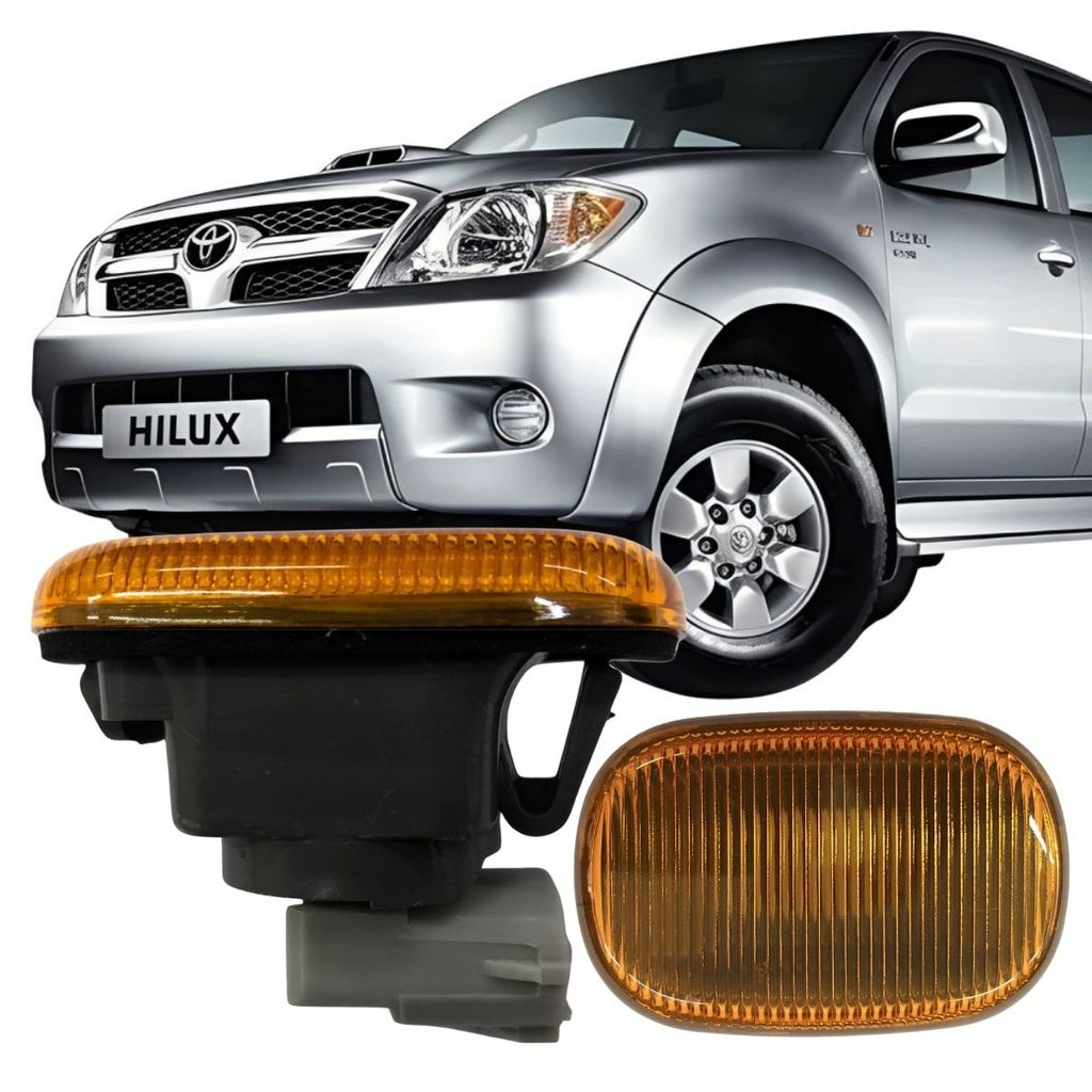 Par pisca lateral paralama Toyota Hilux SW4 Corolla Fielder 2003 a 2011 âmbar