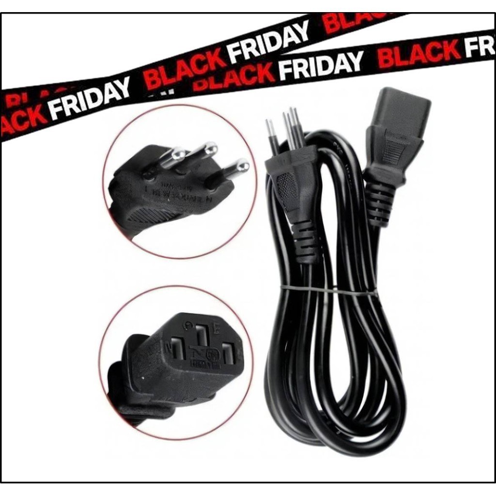 Kit 10 Cabo Força Energia Pc Atx Monitor Cpu Ac Biv