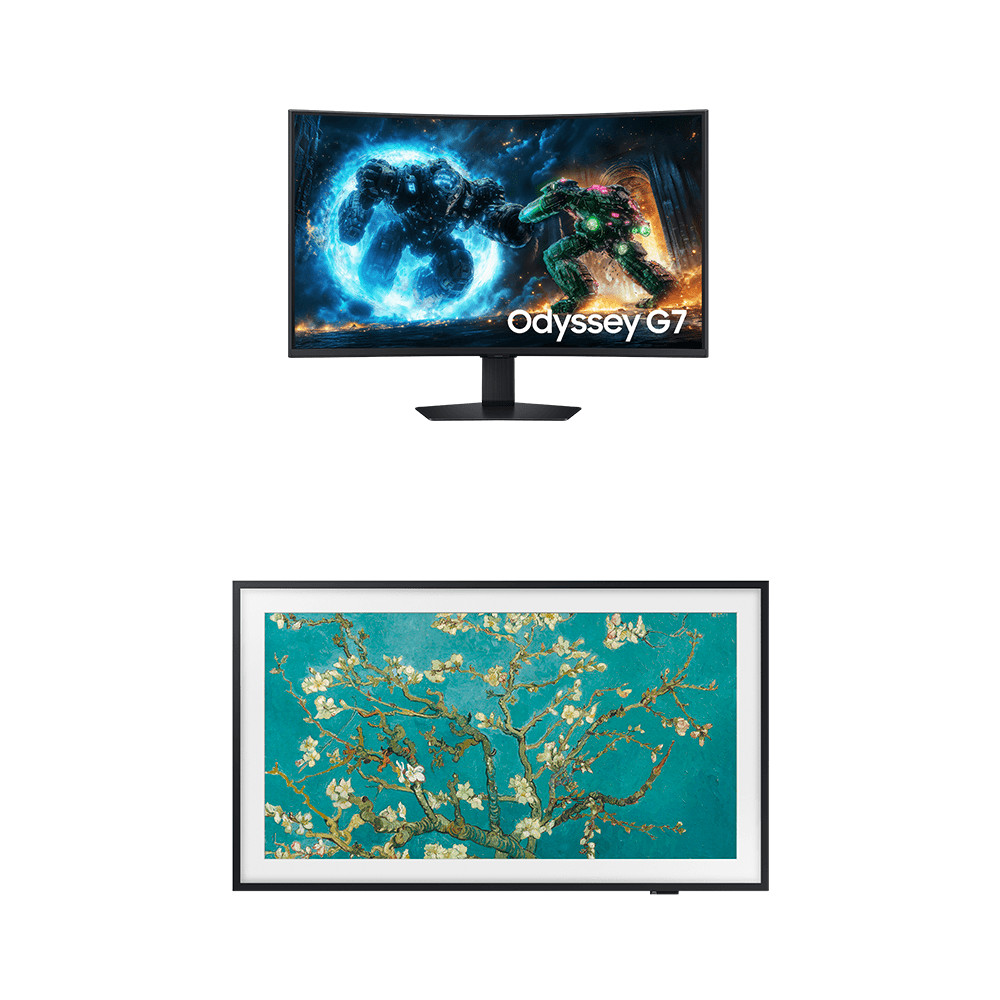 Monitor Odyssey G7 37" 4K + Smart TV 32" The Frame