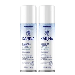 KIT C/2 SHAMPOO A SECO KARINA VOLUME E FRESCOR 150ML