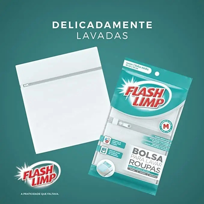 Bolsas Para Lavar Roupas Flash Limp Branco Com 3 Unidades Branco