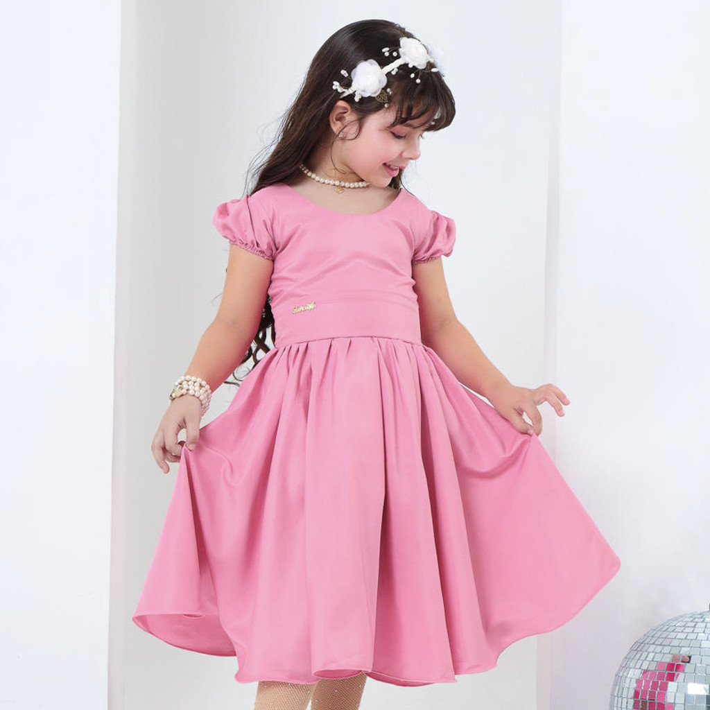 Vestido Infantil Rosa Chiclete - Festas, Formatura, Aniversário, Batizado, Casamento