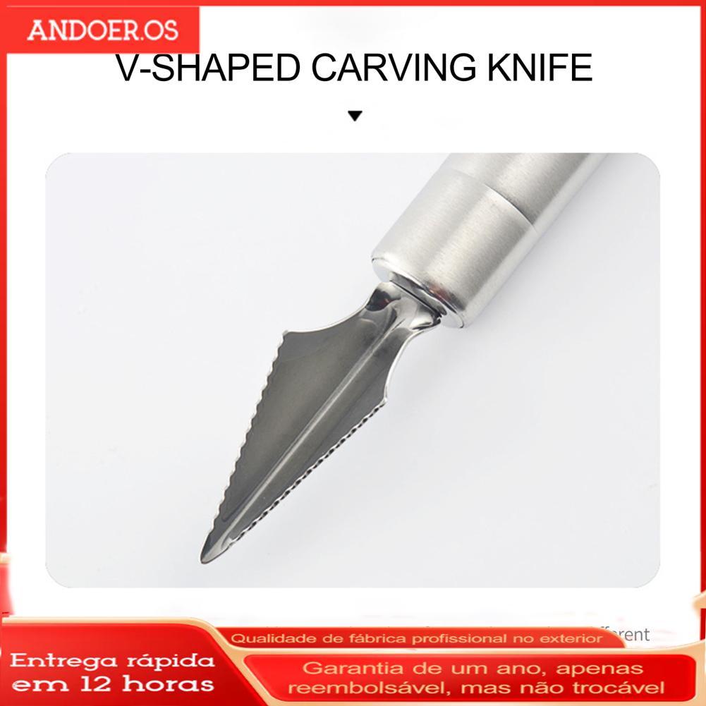andoer.br-SIP fangzi Colher de melão Baller em aço inoxidável Decoração de frutas Escultura Sorvete Sobremesa Colher de
