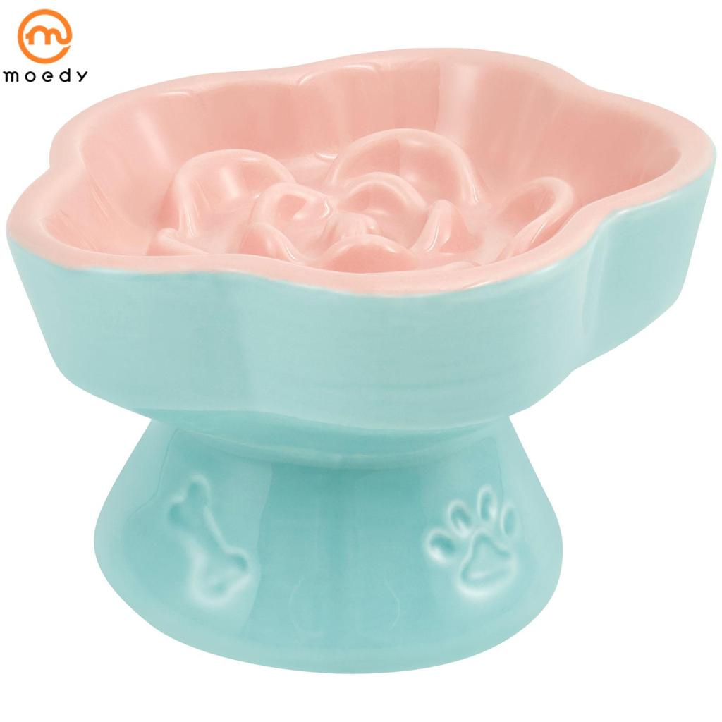 Tigela Elevada Para Comida De Gato , De Cerâmica Rasa , Larga , Inclinada Comer Cachorro , SHOPSKC2689