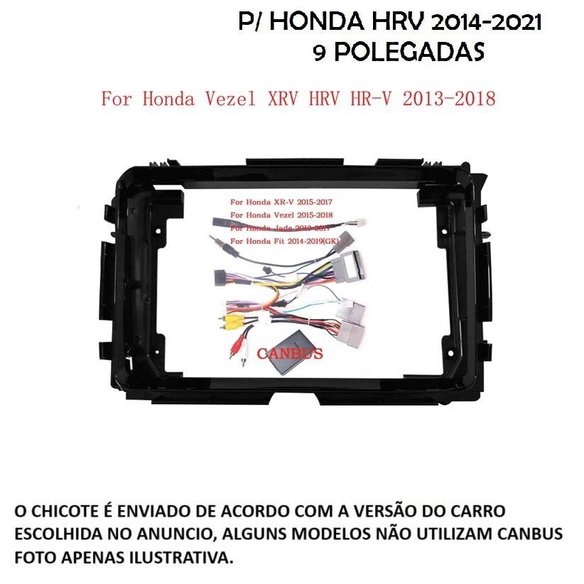 Para HONDA HRV ATE 2021 Quadro De 9 Polegadas E Cabos De Conexão Instalação Multimídia 9 " HAOCHEN CASKA