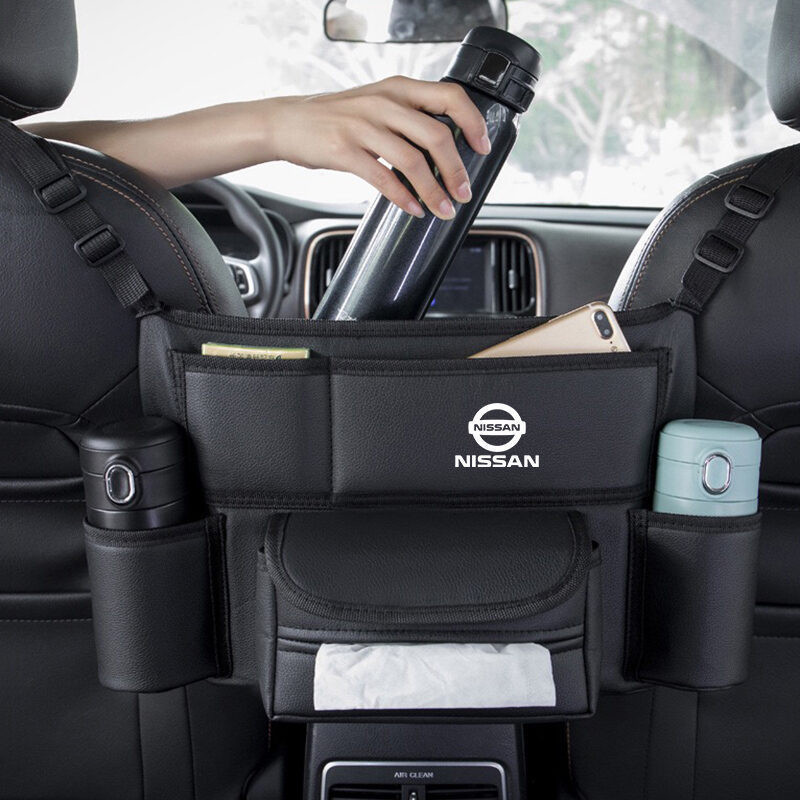 Bolsa de Armazenamento de Couro para Banco de Carro, para Nissan Nismo Almera X-Trail Grand Livina Juke TIIDA KICKS Note