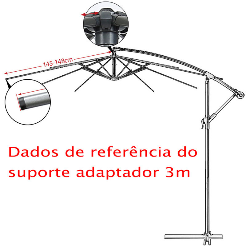 (Sem suporte)Cobertura De Reposição Para Guarda Sol De Praia Externo De 3 M Sem Base 6/8 Braço — imagem 2 de 2
