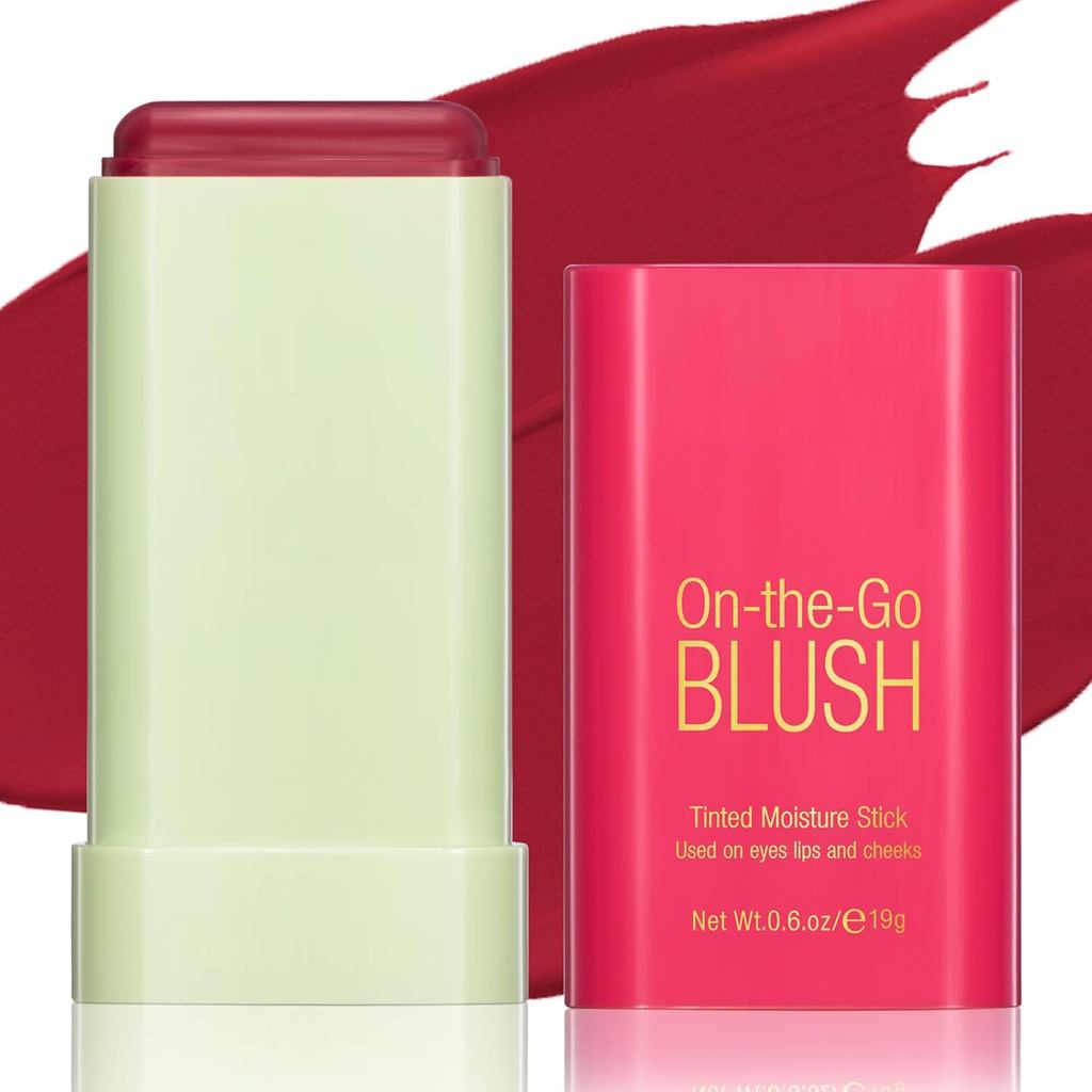 Blush Stick - Blush cremoso em bastão, fixador de cor e hidratante, com acabamento natural, à prova d'água, acabamento m