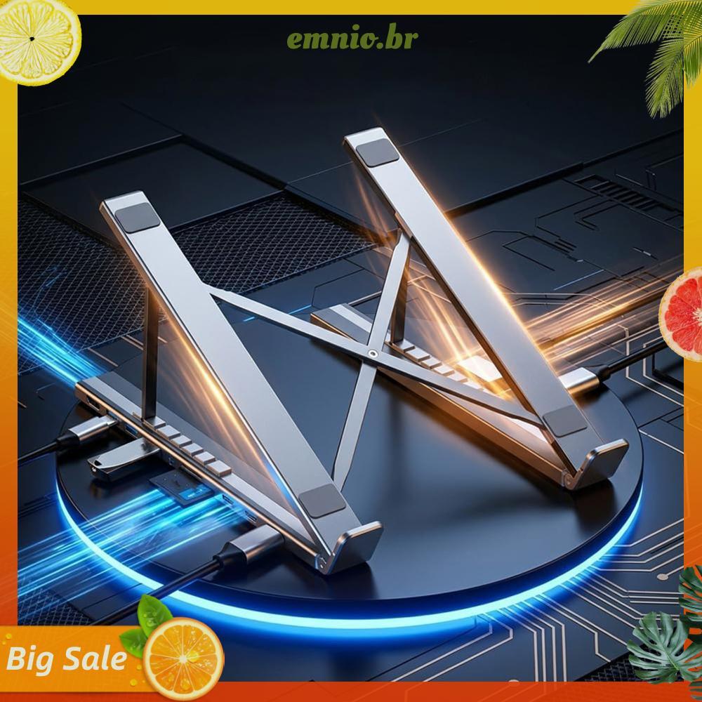 Suporte Portátil Para Laptop 8 Em 1 USB C Hub Dock Tablet Stand MacBook Pro/Air/Dell/HP/Surface/Lenovo