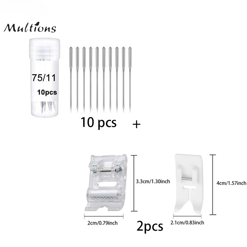 1 Conjunto De Agulha Multifuncional Para Máquina De Costura Com Peças Portáteis De Calcador Serrilhado Suave Antiaderent